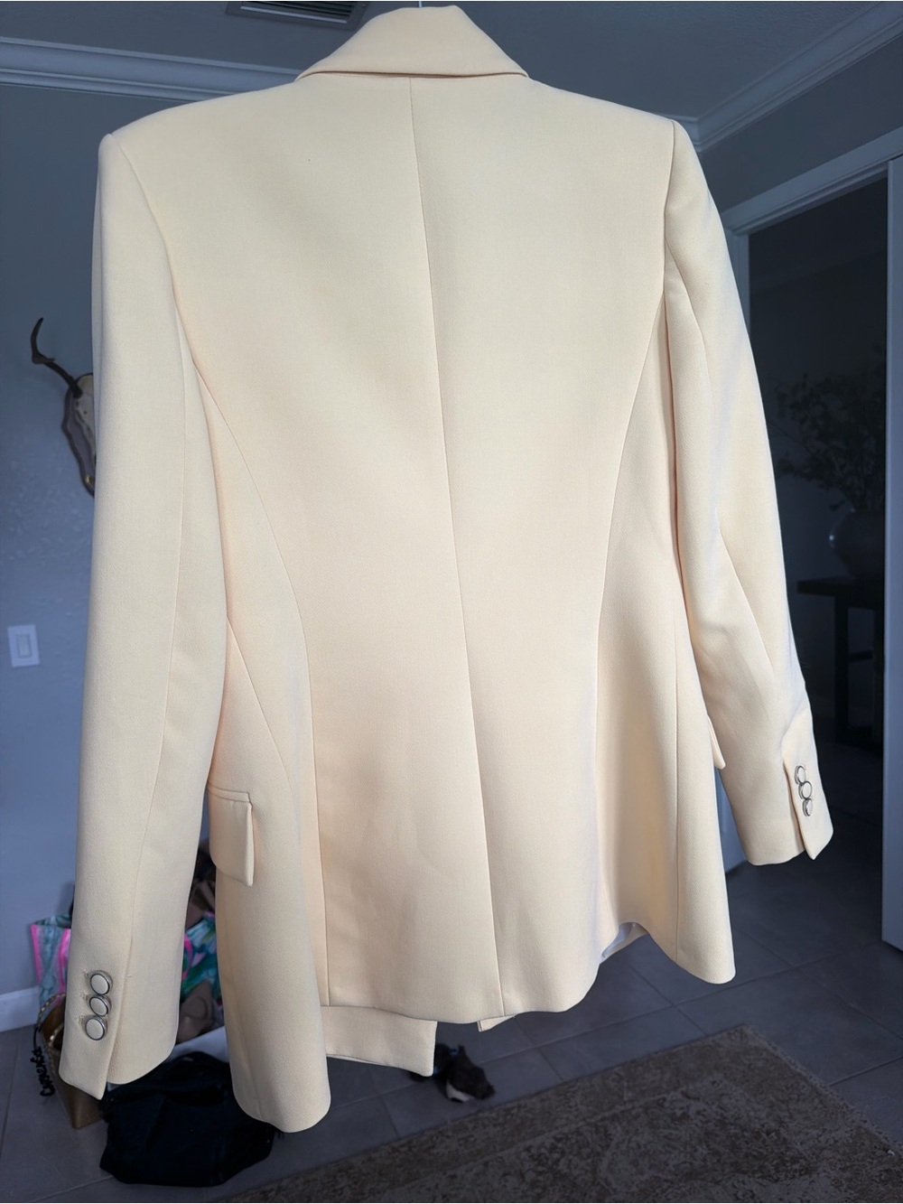 Zara Pastel Yellow Double-Breasted Blazer - Picture 4 of 5